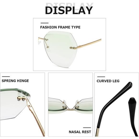 AEVOGUE Sunglasses For Women Oversized Rimless main image 5